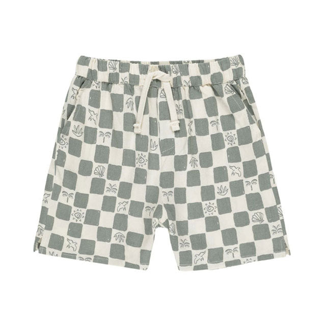 Rylee and Cru Natural Coastal Check Perry Short
