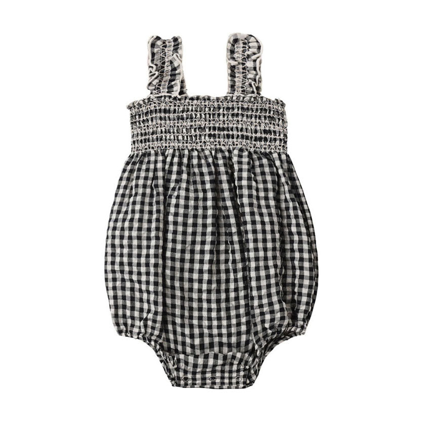 Rylee and Cru Black Check Julia Romper