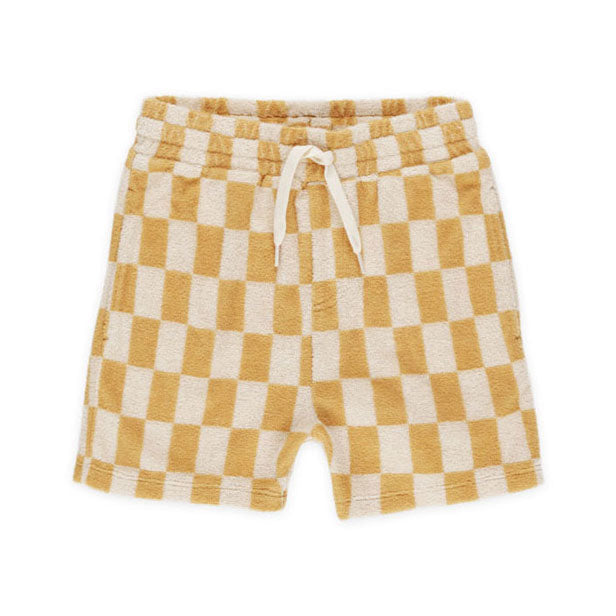 Rylee and Cru Marigold Check Terry Boys Short