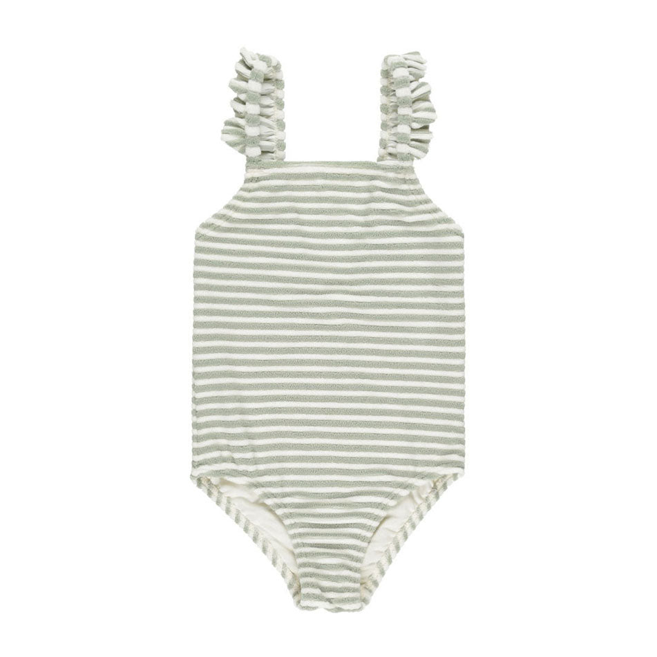 Rylee and Cru Sage Stripe Positano One-Piece
