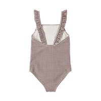 Rylee and Cru  Chocolate Houndstooth Positano One-Piece