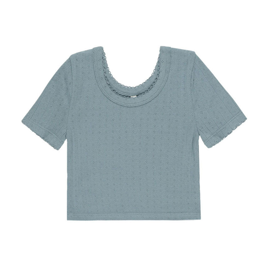 Rylee and Cru Ocean Pointelle Tee