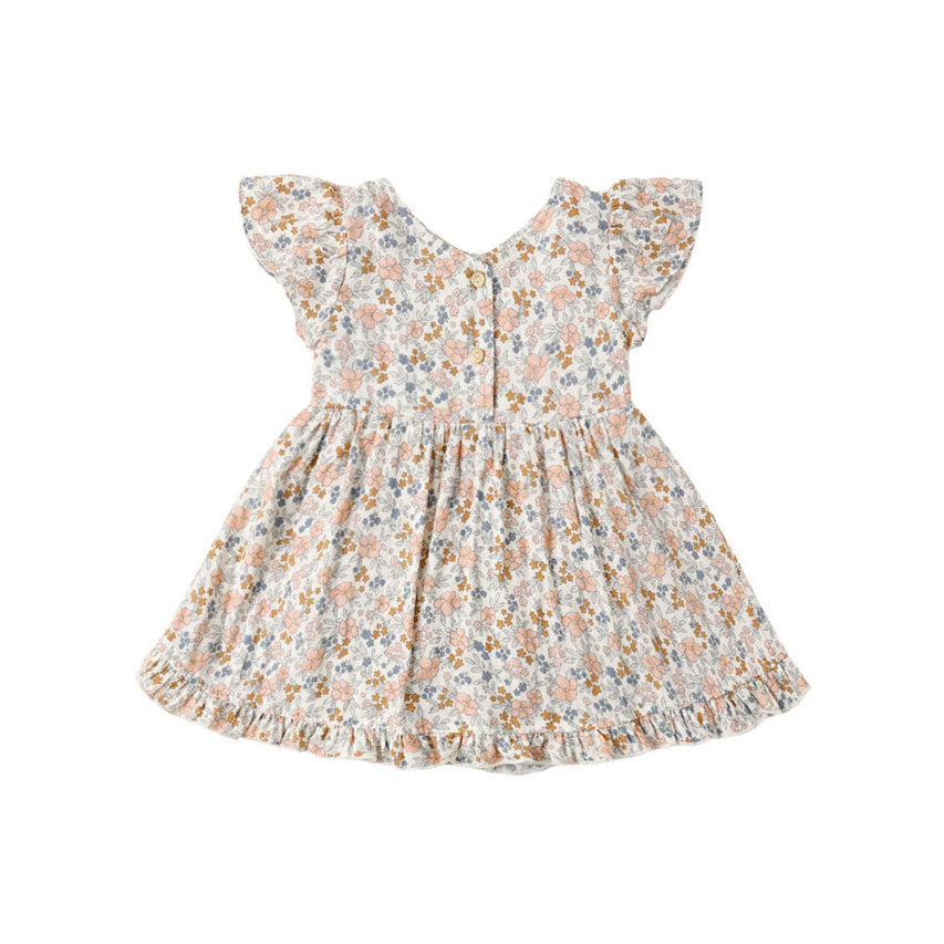 Rylee and Cru  Ivory Flower Field Lila Romper