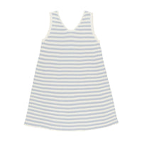 Rylee and Cru Blue Stripe Crochet Tank Mini Dress