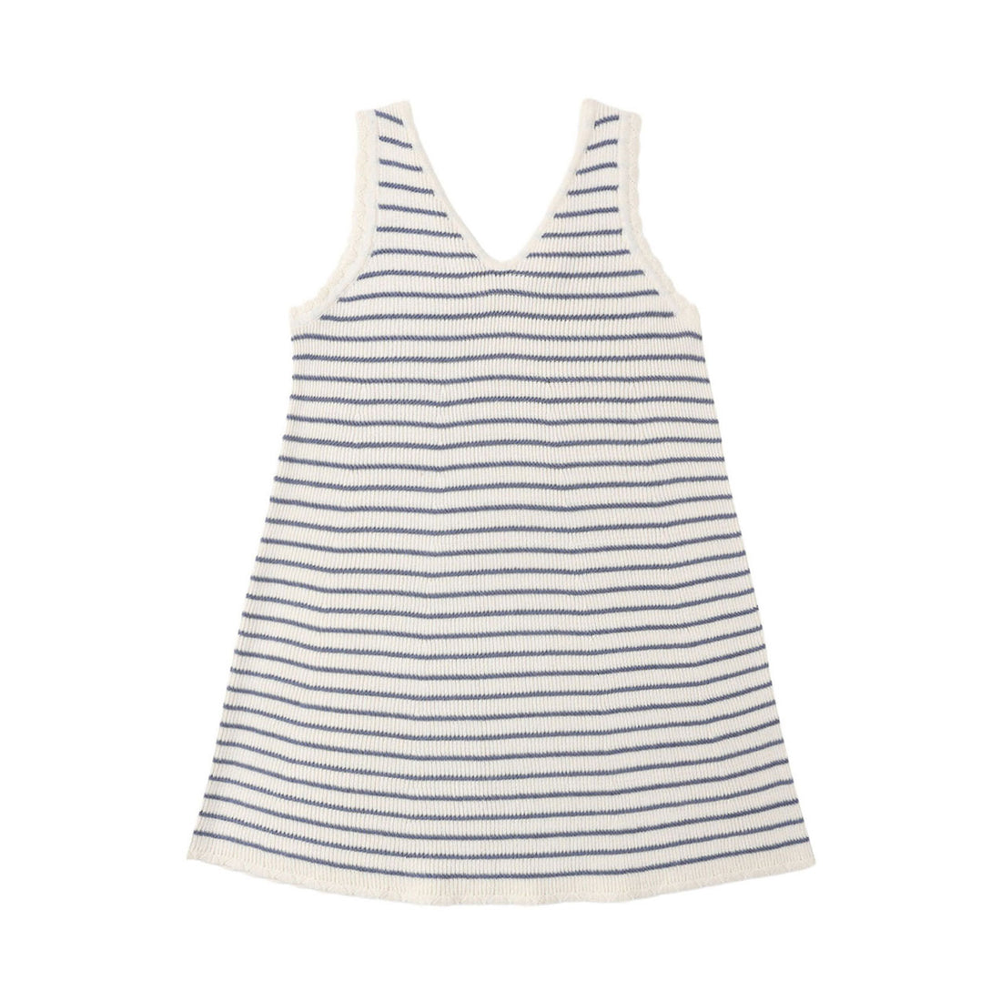 Rylee and Cru  Ivory Marine Stripe Crochet Tank Mini Dress