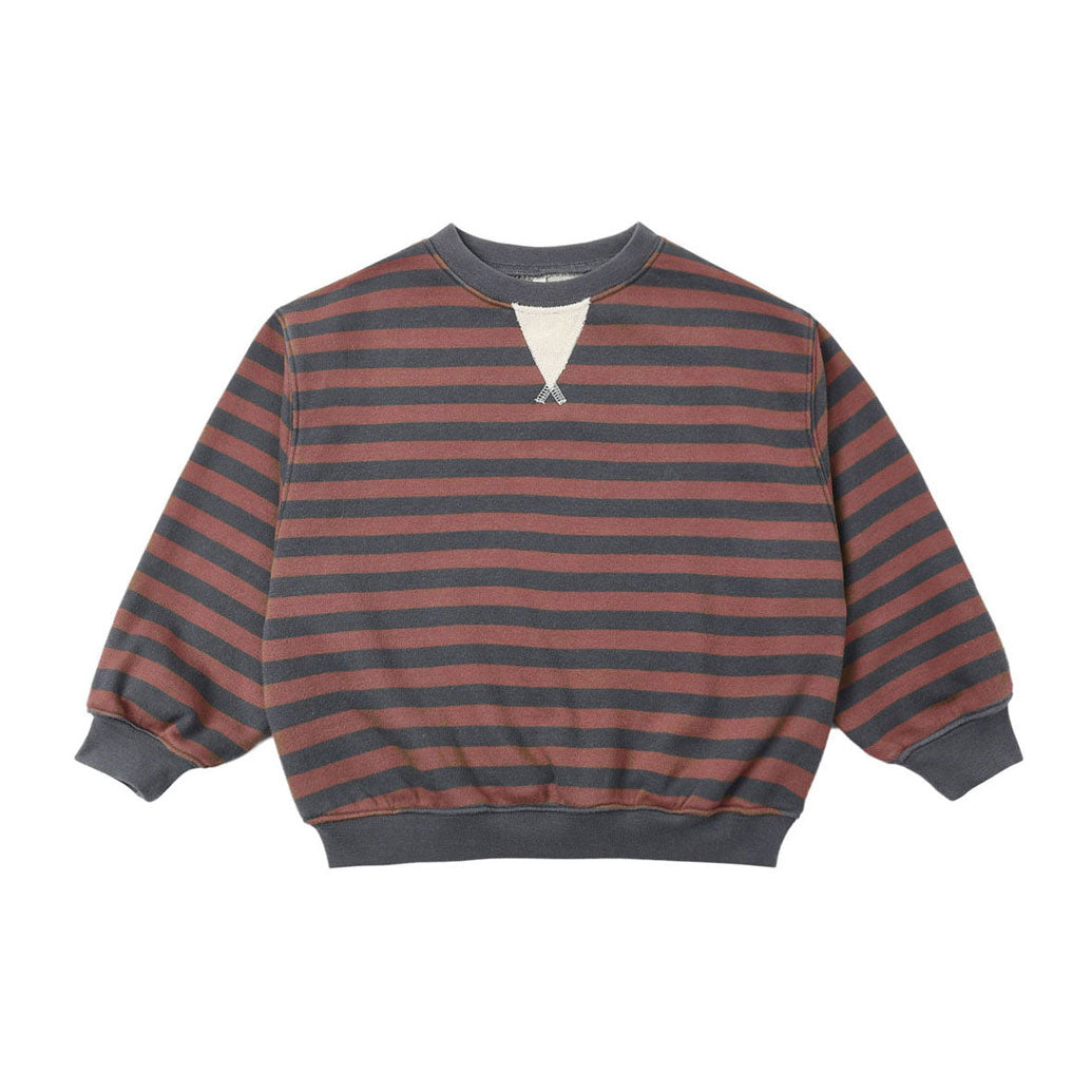 Rylee and Cru Midnight Mulberry Stripe Oversized Crew