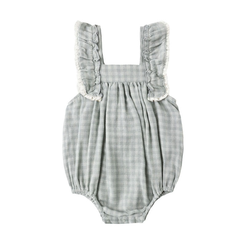 Rylee and Cru  Green Gingham Maya Romper