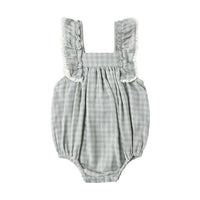 Rylee and Cru  Green Gingham Maya Romper