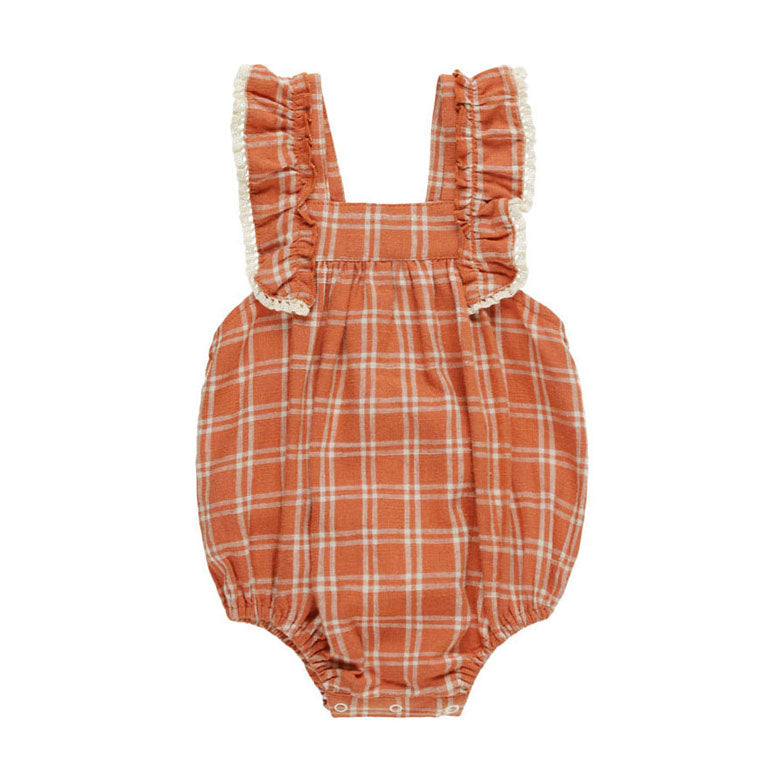 Rylee and Cru Poppy Check Maya Romper