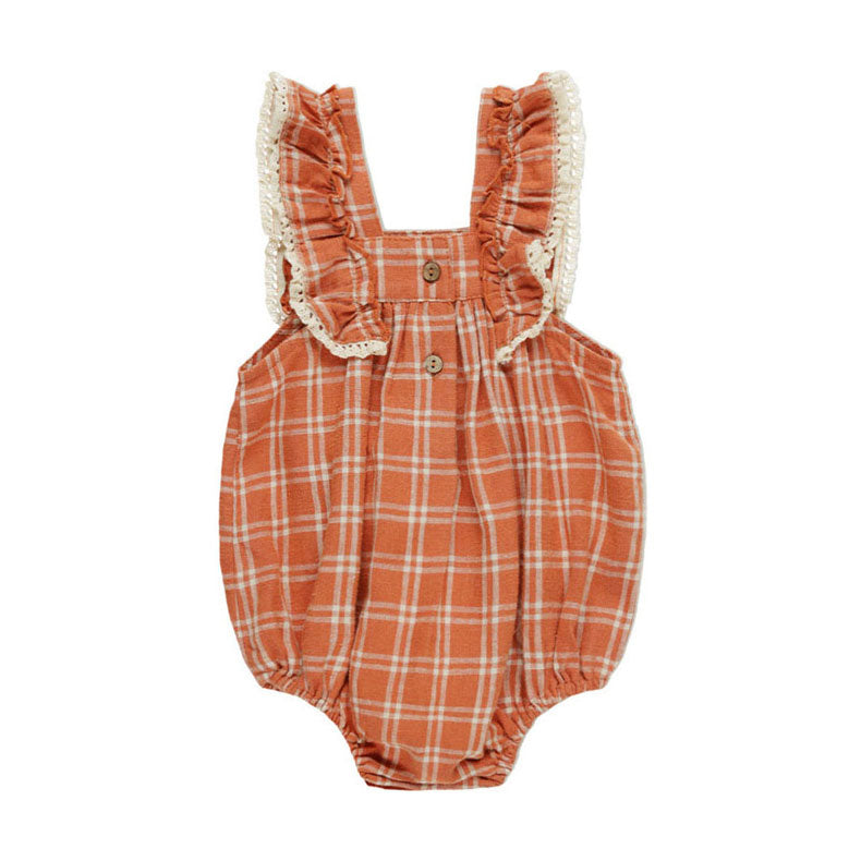 Rylee and Cru Poppy Check Maya Romper
