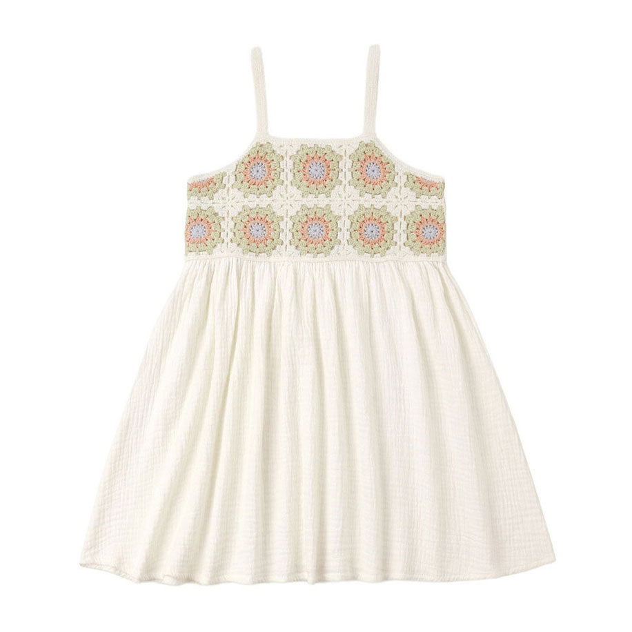 Rylee and Cru  Citron Daisy Check Crochet Sundress