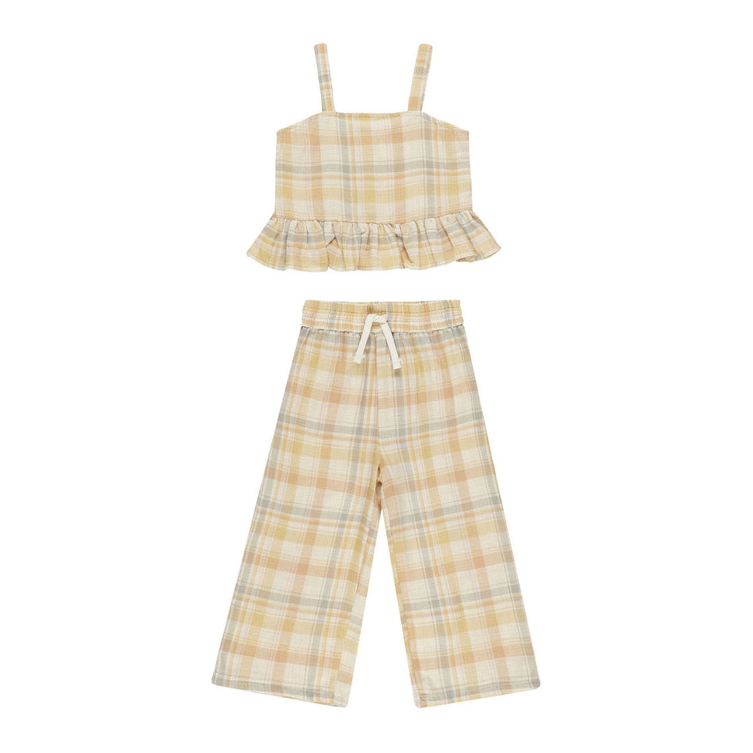 Rylee and Cru Ivory Pastel Plaid Kayli Set