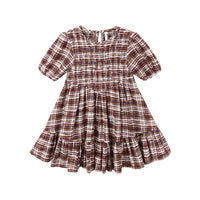 Rylee and Cru Burgundy Plaid India Dress