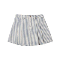 Rylee and Cru  Natural Railroad Stripe Pleated Denim Skirt