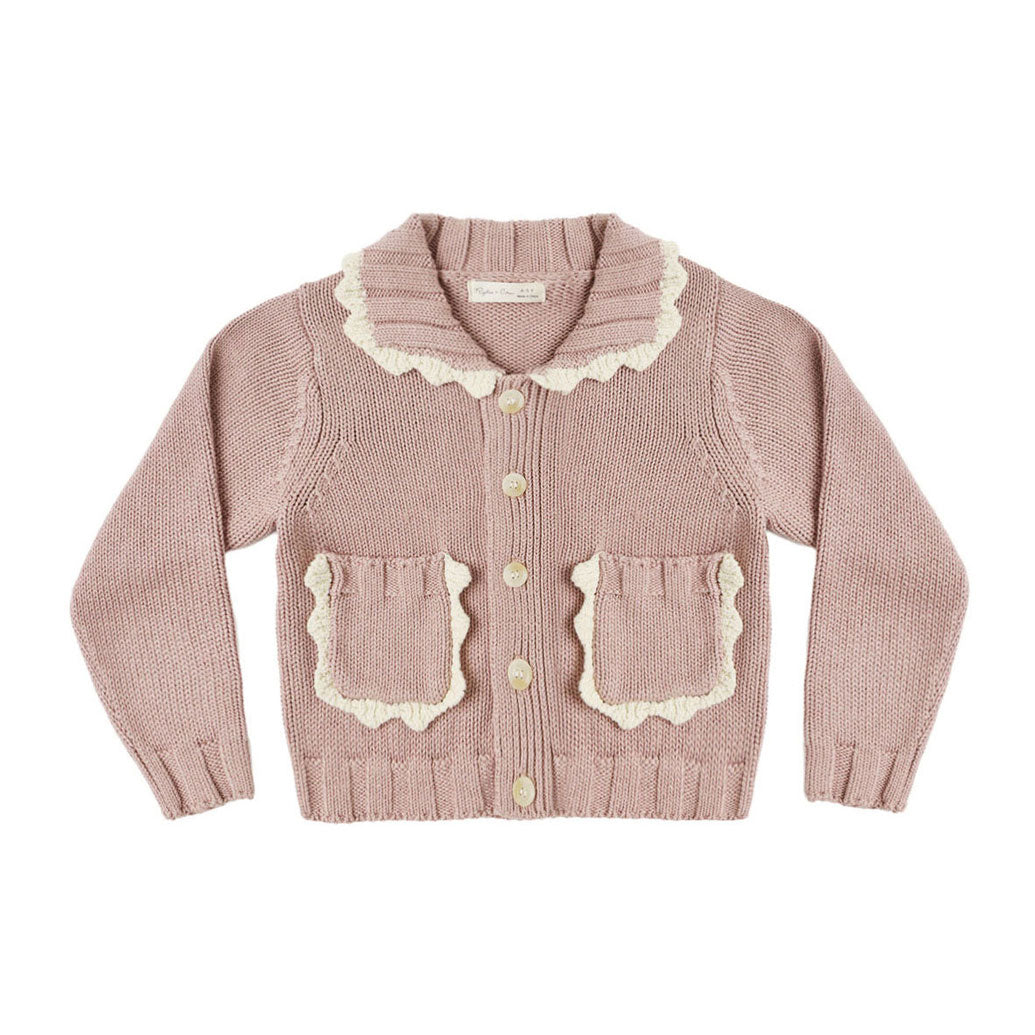 Rylee and Cru Rosewood Collared Cardigan