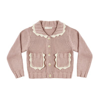 Rylee and Cru Rosewood Collared Cardigan