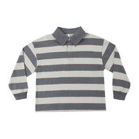 Rylee and Cru Midnight Sage Stripe Rugby Polo