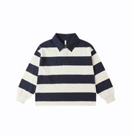 Rylee and Cru Navy Stripe Rugby Polo