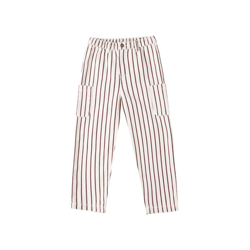 Rylee and Cru Burgundy Pinstripe Relaxed Cargo Pant