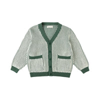Rylee and Cru Green Stripe Haywood Cardigan