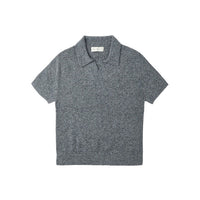 Rylee and Cru Heathered Grey Knit Polo