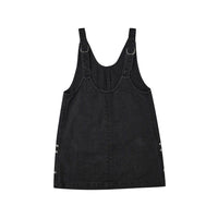 Rylee and Cru Washed Black V-Neck Overall Dress