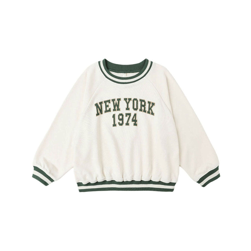 Rylee and Cru Natural New York  Raglan Sweatshirt