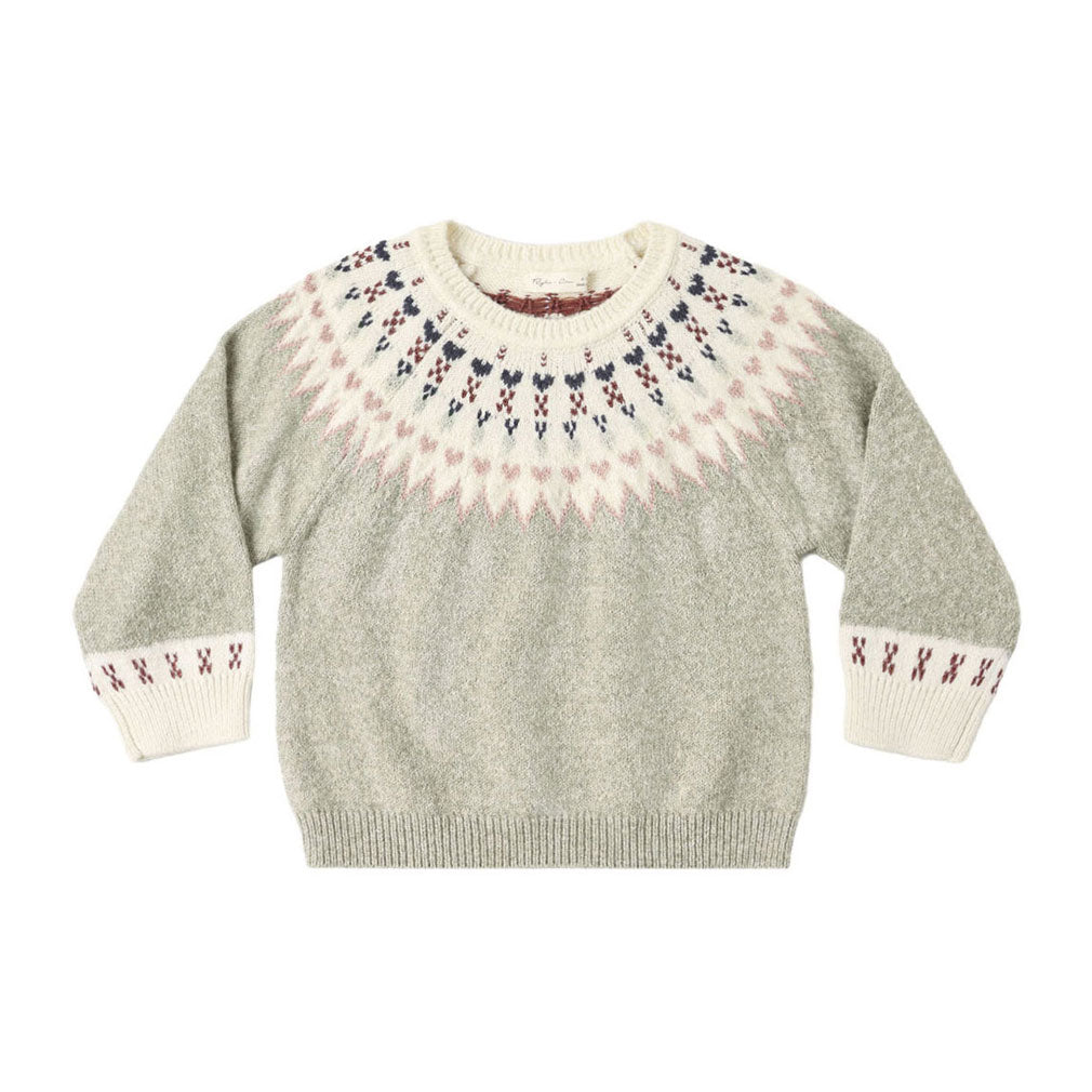 Rylee and Cru Sage Fair Isle Sweater