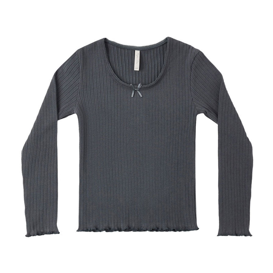 Rylee and Cru Midnight Ribbed Long Sleeve Tee