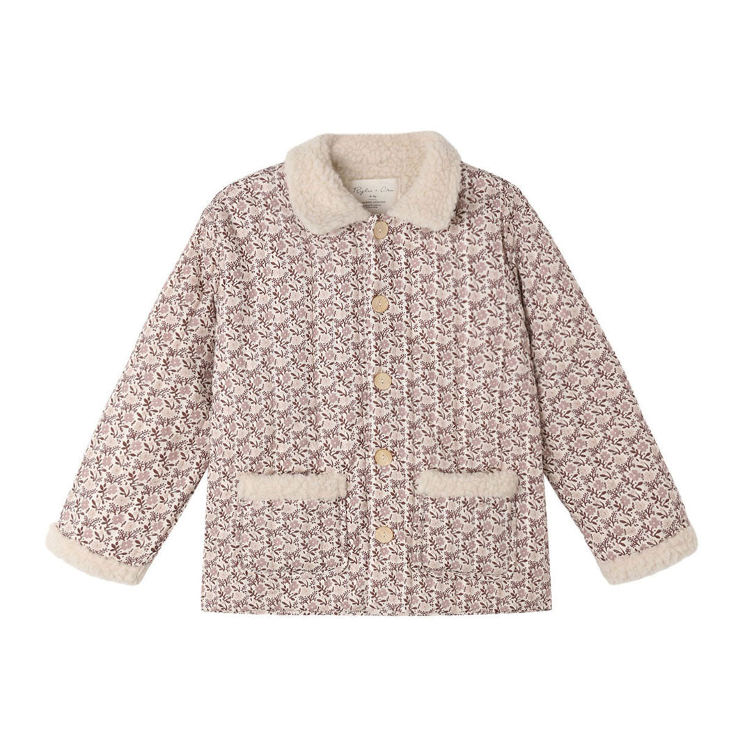 Rylee and Cru Natural Primrose Quilted Collared Coat