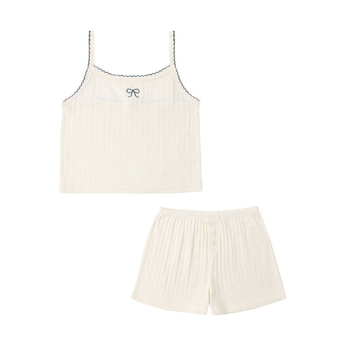 Rylee and Cru  Ivory Pointelle Lounge Set