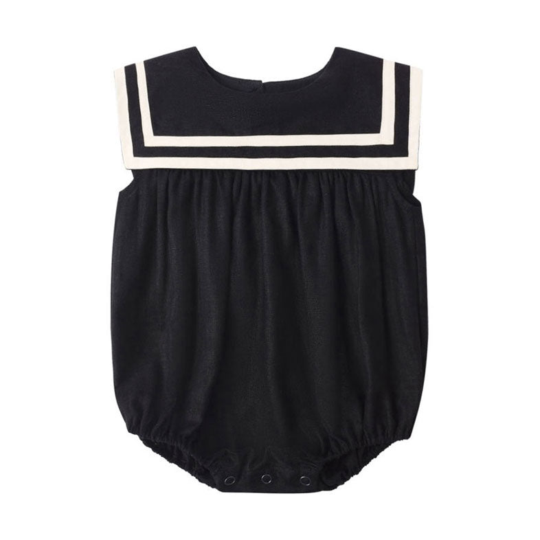 Rylee and Cru Black Sailor Romper