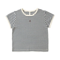 Rylee and Cru Navy Stripe Pointelle Tee