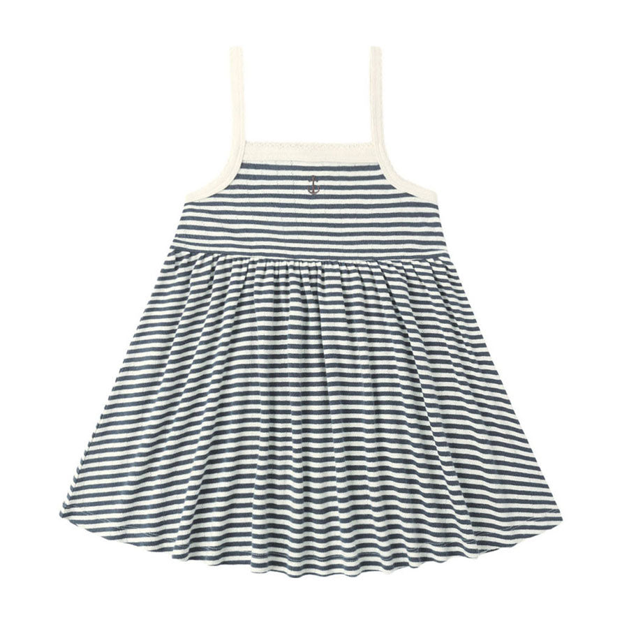 Rylee and Cru Navy Stripe Lea Dress