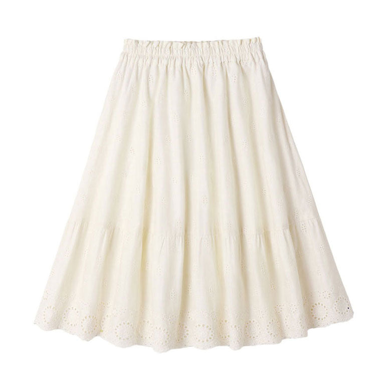 Rylee and Cru  Ivory Rose Maxi Skirt