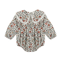 Rylee and Cru Natural Holiday Floral Fern Romper