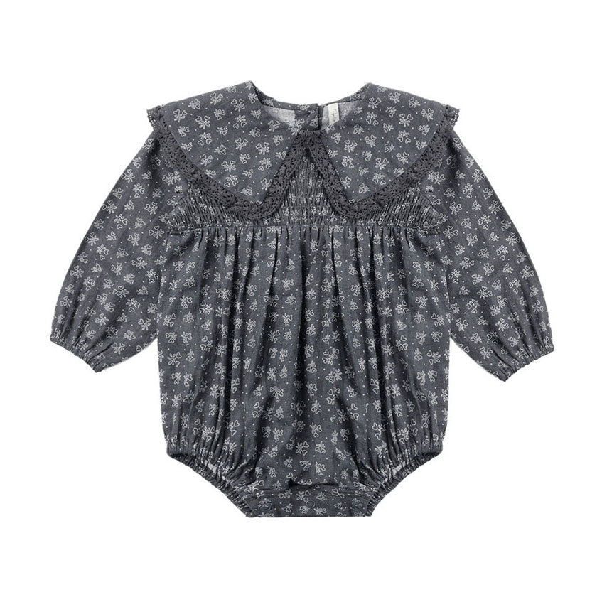Rylee and Cru Midnight Heart Ditsy Fern Romper