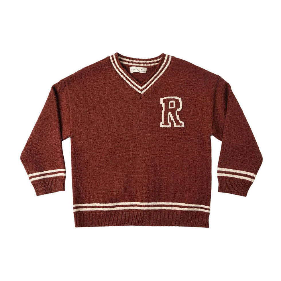 Rylee and Cru Brick Redwood Sweater