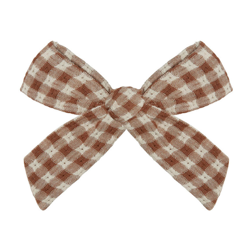 Rylee and Cru Brown Gingham Girl Bow