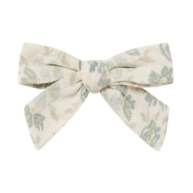 Rylee and Cru Blue-Floral Girl Bow