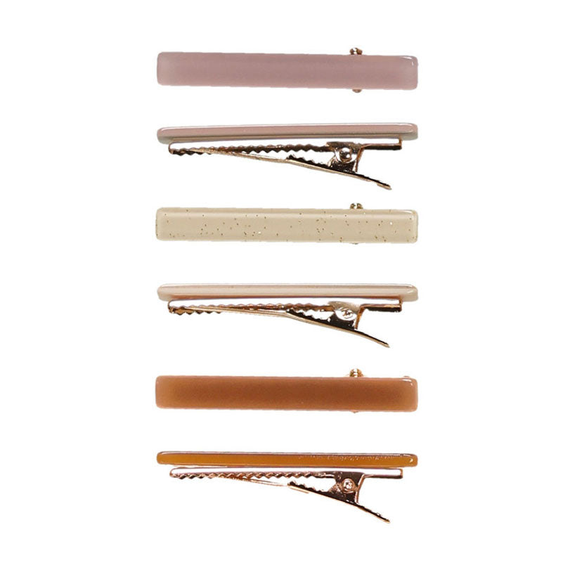 Rylee and Cru Mauve-Ecru-Clay Hair Clips, Pack Of 6