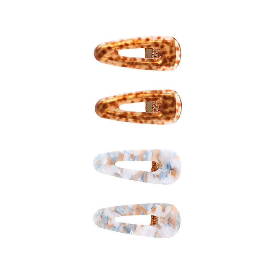 Rylee and Cru Brown, Blue Tortoise Slider Clip, Pack Of 4