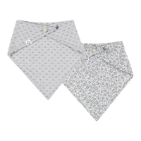 Rylee and Cru Ditsy- Dusty Blue Scarf Bib Set