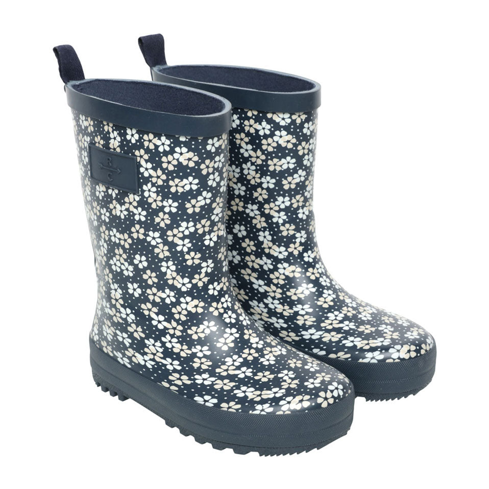 Rylee and Cru Blue Floral Rainboots