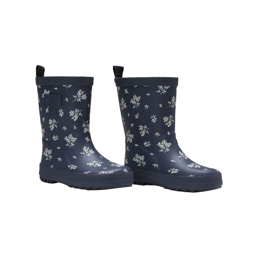Rylee and Cru Blue Floral Rainboot