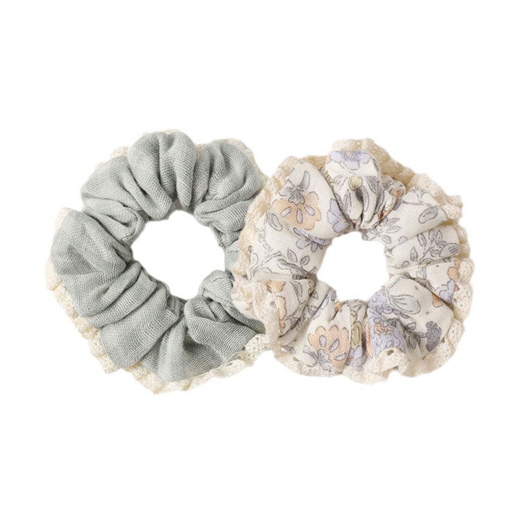 Rylee and Cru  Green Gingham, Bloom Scrunchie Set