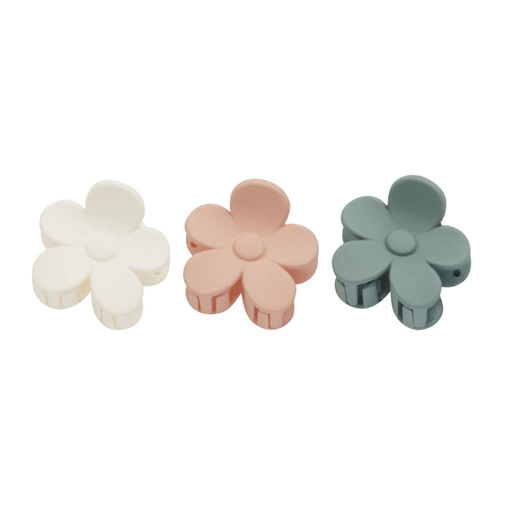 Rylee and Cru Aqua-Ivory-Blush Flower Clip Set