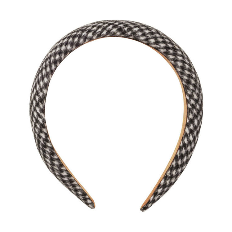 Rylee and Cru Black Houndstooth Padded Headband