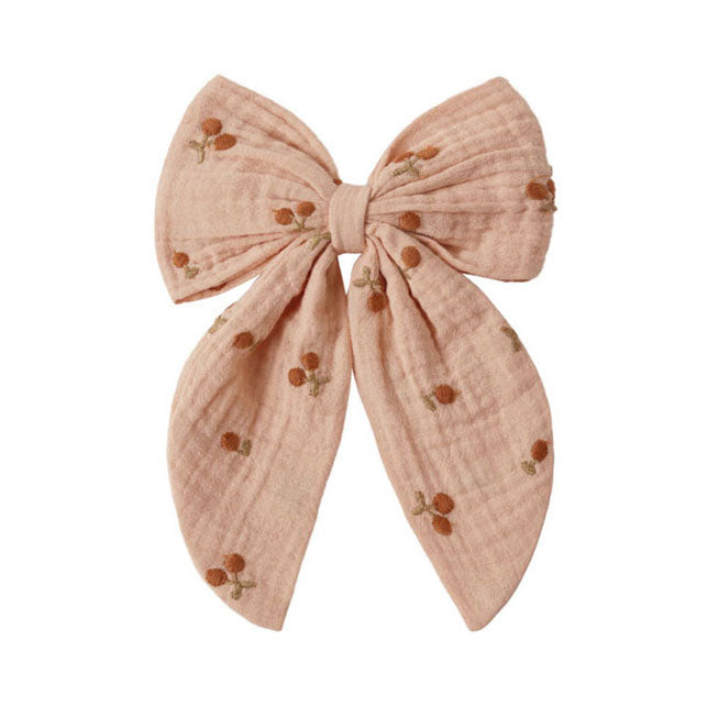 Rylee and Cru  Cherry Embroidery Oversized Bow