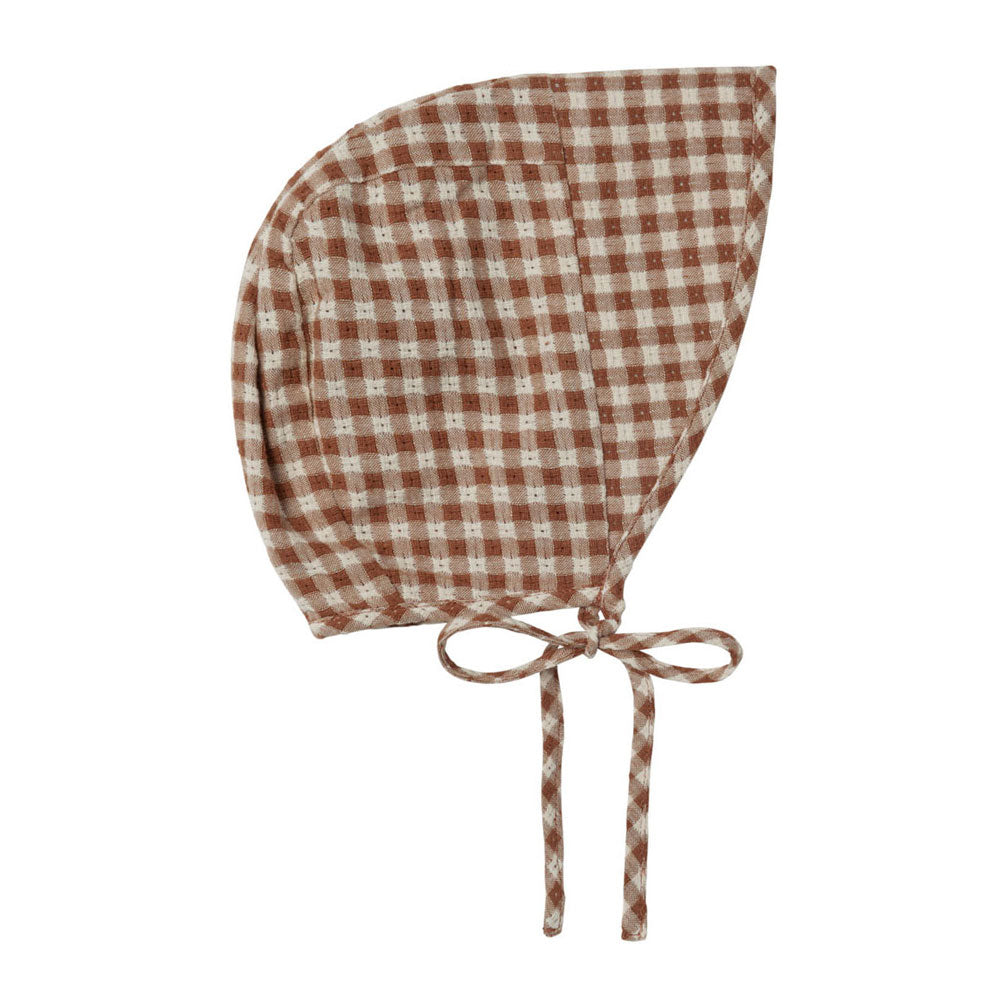 Rylee and Cru Brown Gingham Brimmed Bonnet